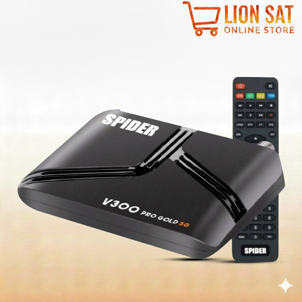 رسيفر Spider V300 Pro Gold 5G | أداء قوي مع دعم USB و HDMI