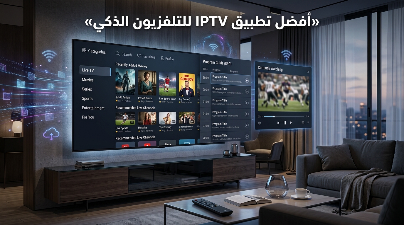 أفضل تطبيق IPTV للتلفزيون الذكي لعرض القنوات والمحتوى عبر الإنترنت